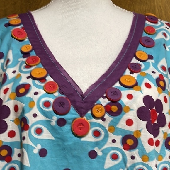 Boden Plus Size Tunic Dress Coverup with Raw Edge Hem and Button Detail - EUC - Picture 2 of 7